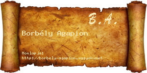 Borbély Agapion névjegykártya